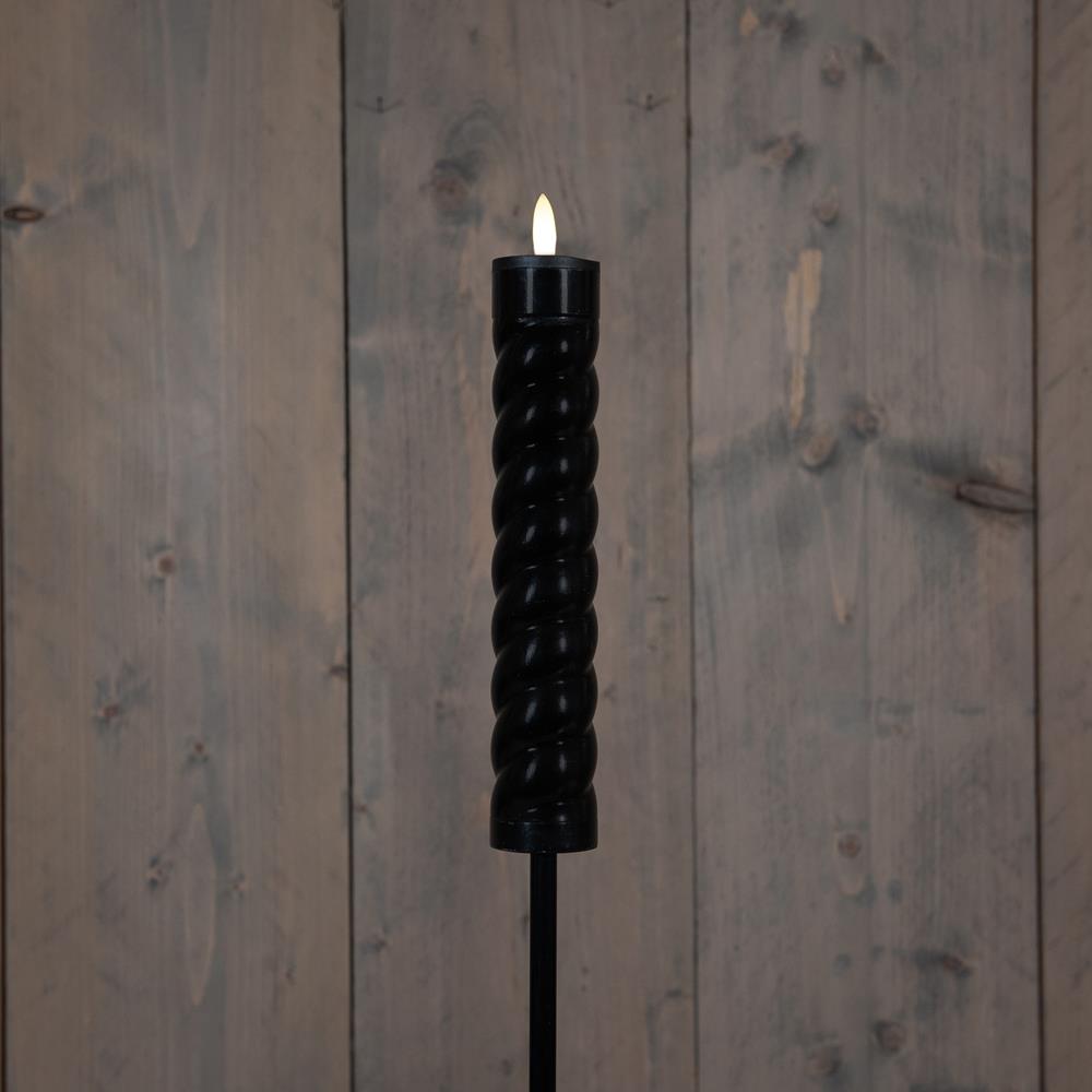 Solar swirl fakkel zwart op steker 97cm