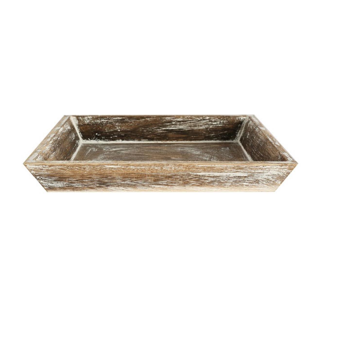 Dienblad Erla hout S 23x19cm grey-wash