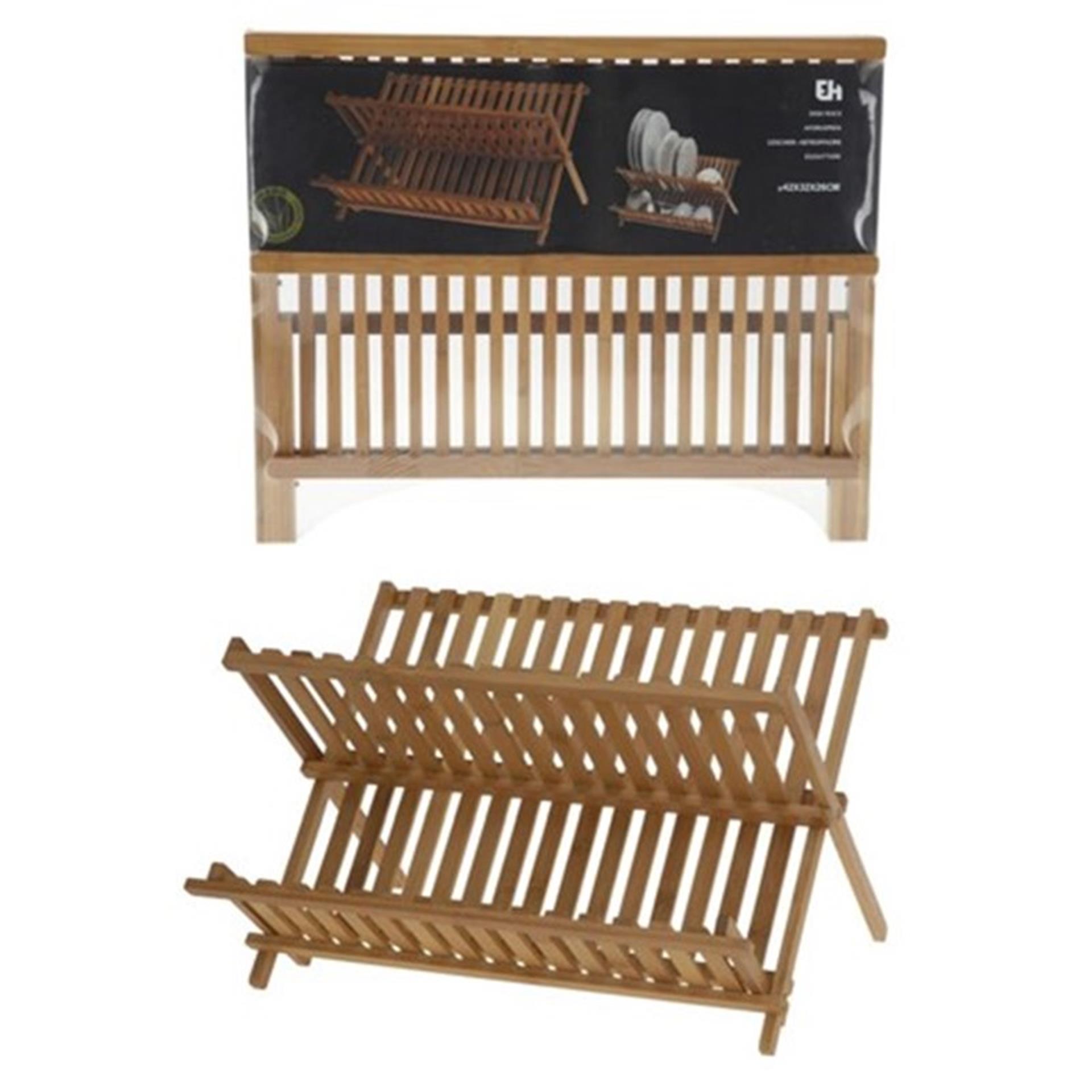 Excellent Houseware afdruiprek bamboe 26x42x32cm