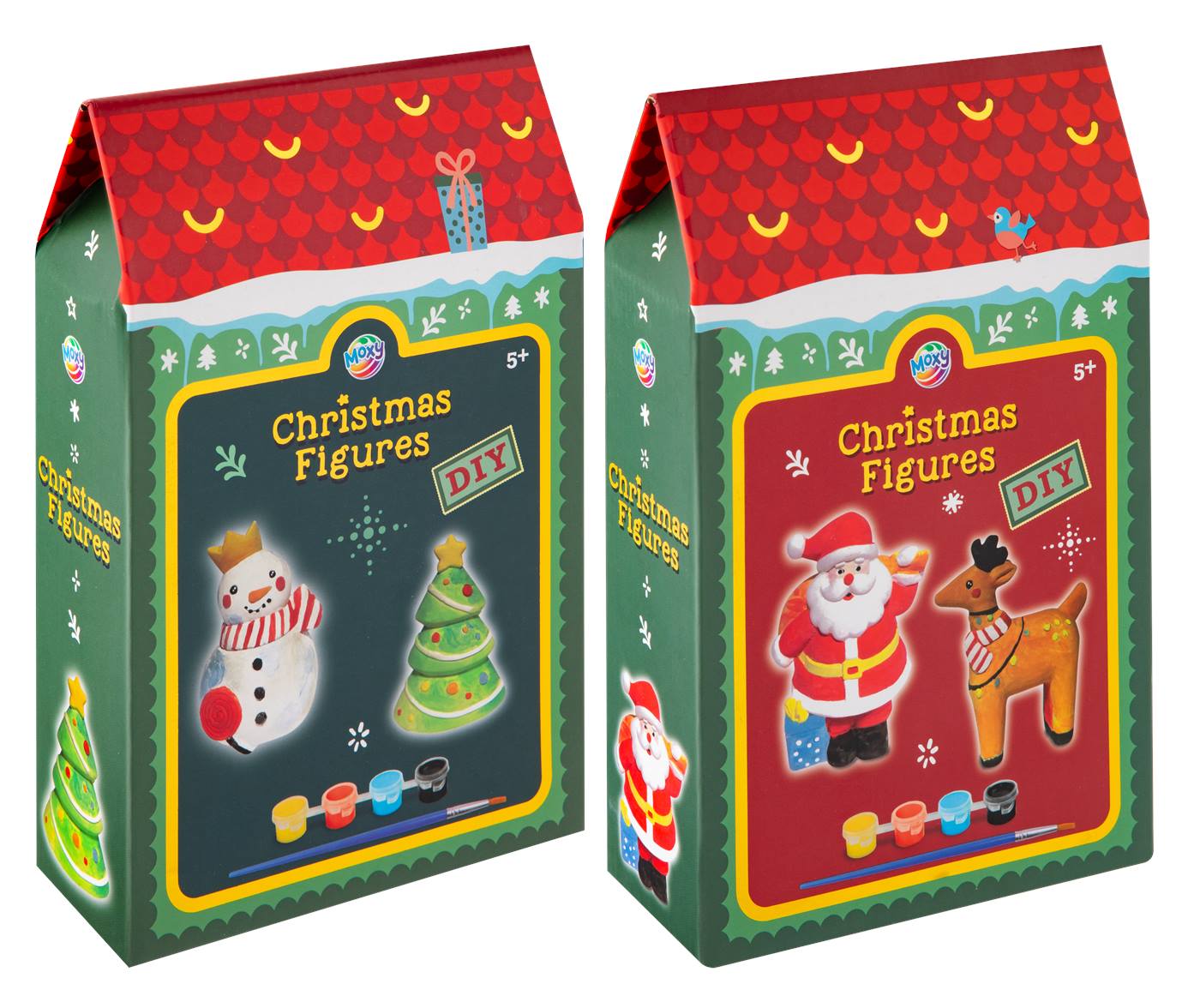 Zelf Schilder Kerstbeeld 7cm 2ass