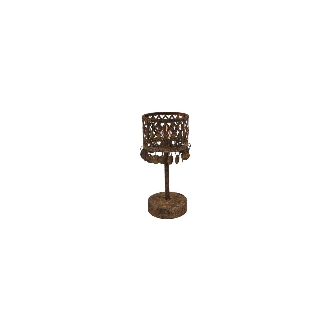 Tafellamp LED roest metaal Ø11x23,5cm