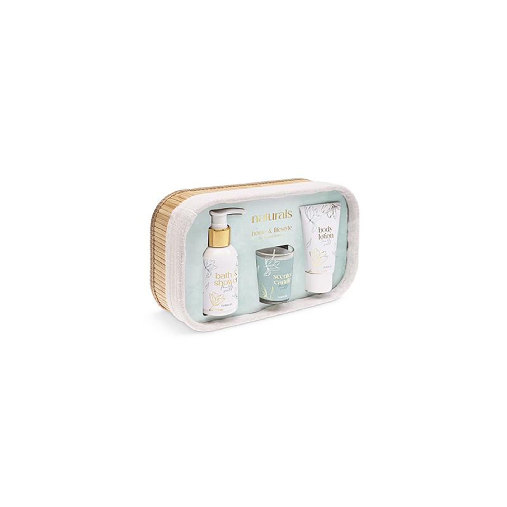 Source Balance Naturals giftset bamboe mand
