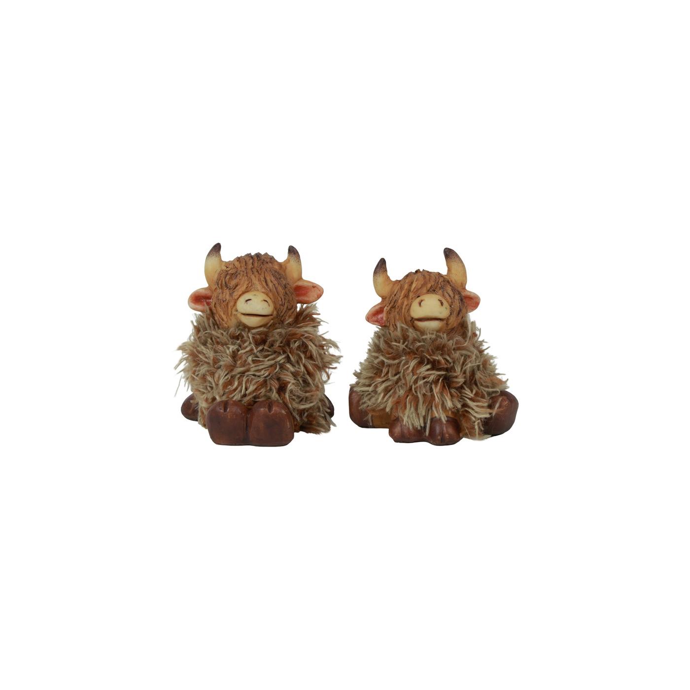 Beeld Schotse hooglander bruin H8cm