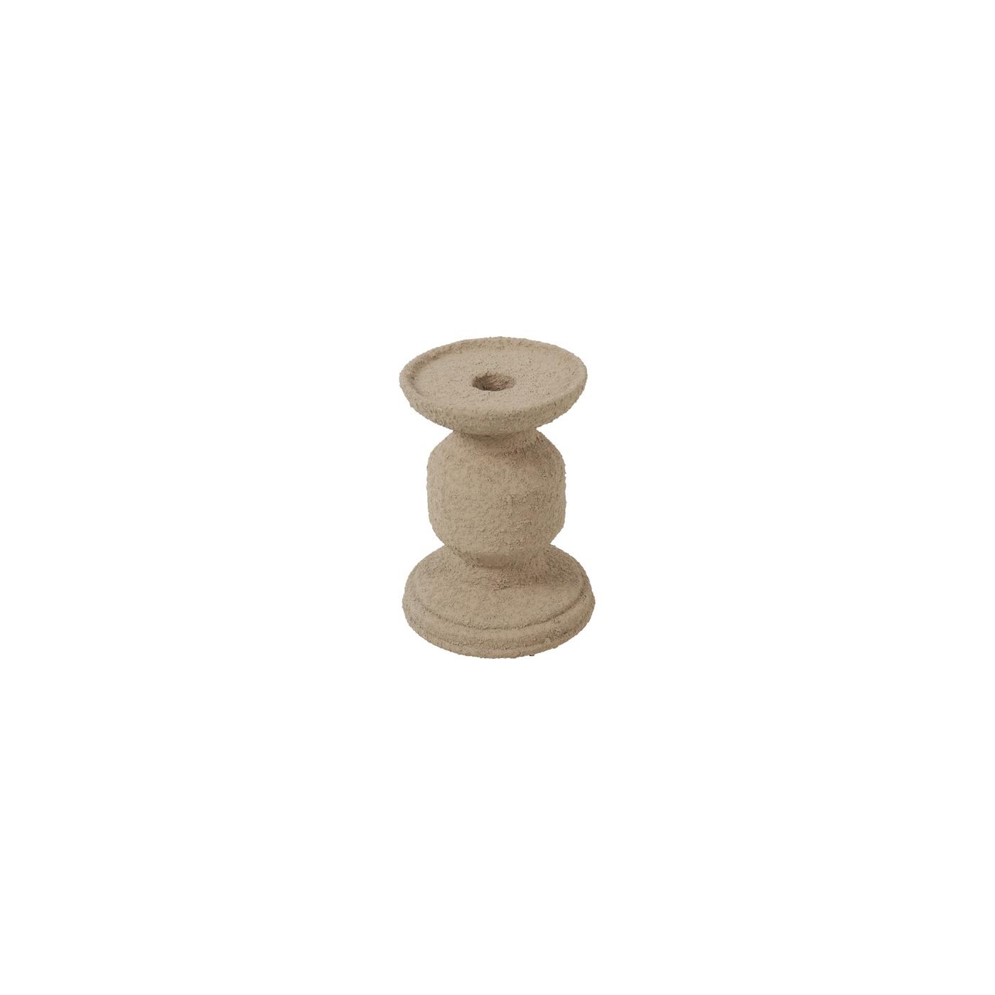 Kandelaar taupe aardewerk H14cm