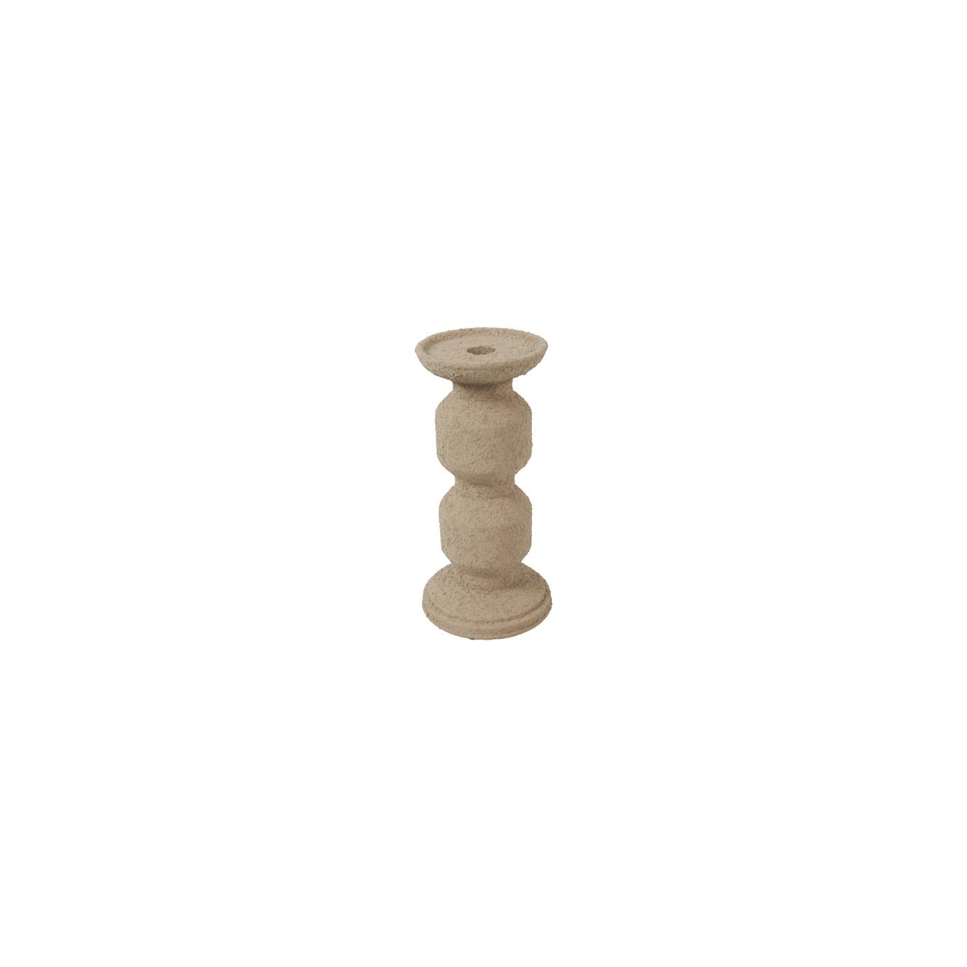 Kandelaar taupe aardewerk H25cm