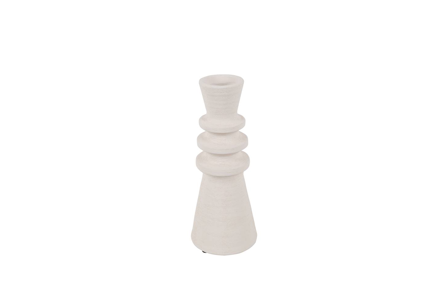 Vaas lang Irma S wit aardewerk H28,5cm