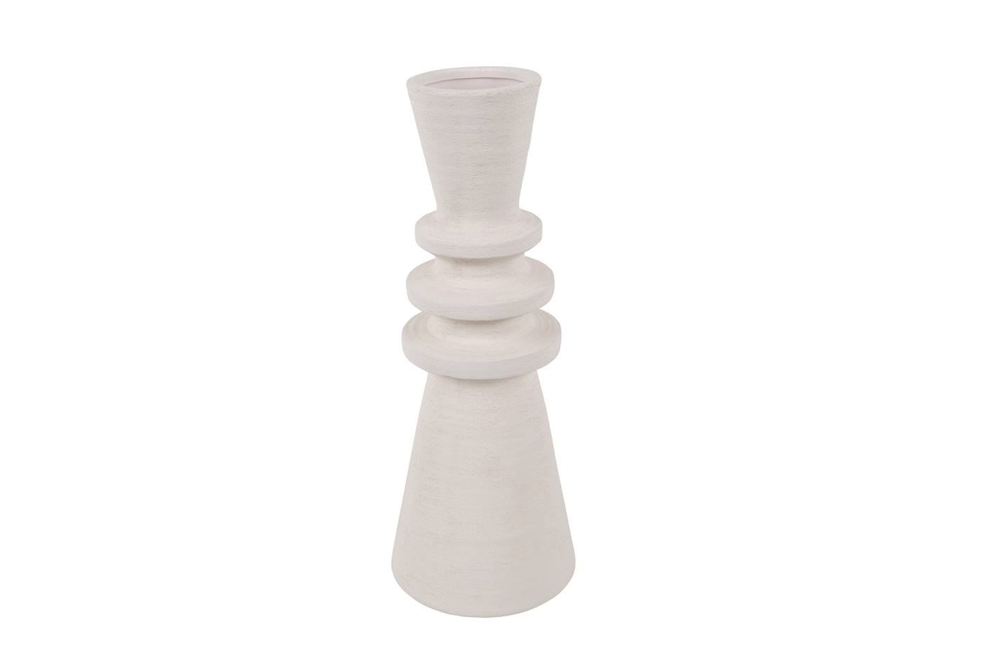 Vaas lang Irma M wit aardewerk H38,3cm