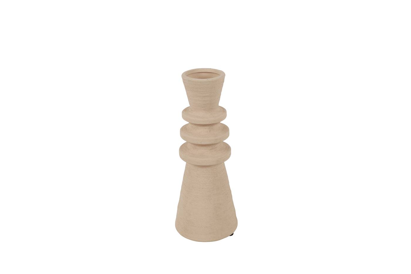 Vaas lang Irma S beige aardewerk H28,5cm