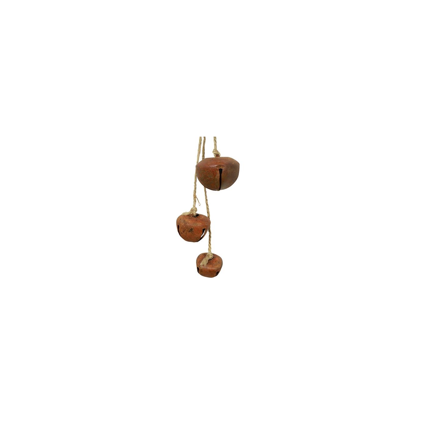Kersthanger bellen roest metaal 40cm