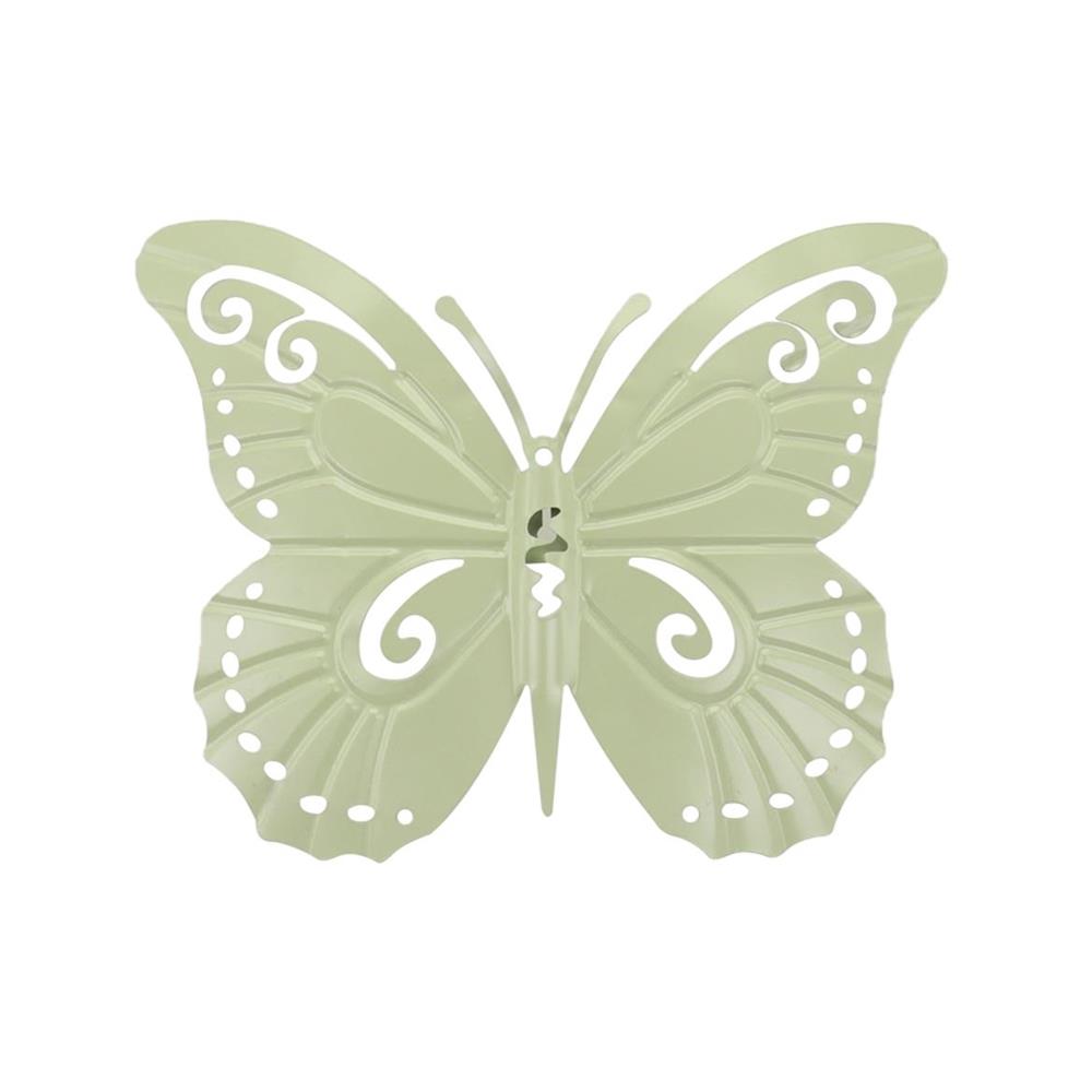 Muur deco vlinder Madame 36xh28cm olijf