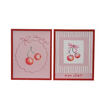 Muurdeco canvas kers 30x1,5x40cm