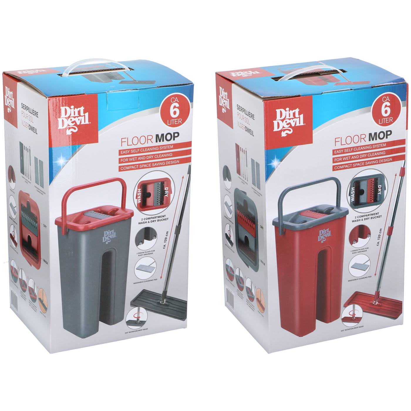 Dirt Devil vloermopset met duo-emmer