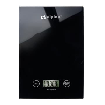 Alpina Keukenweegschaal glas 5kg zwart