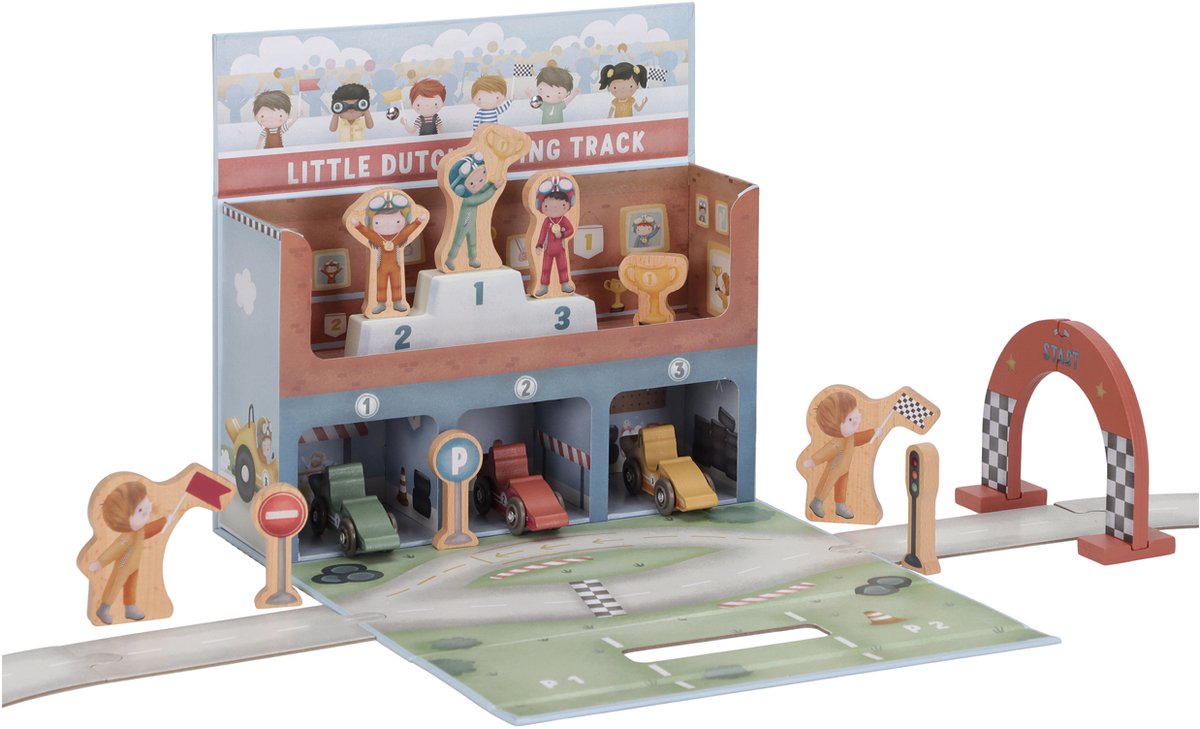 Little Dutch Speelkoffer met racebaan