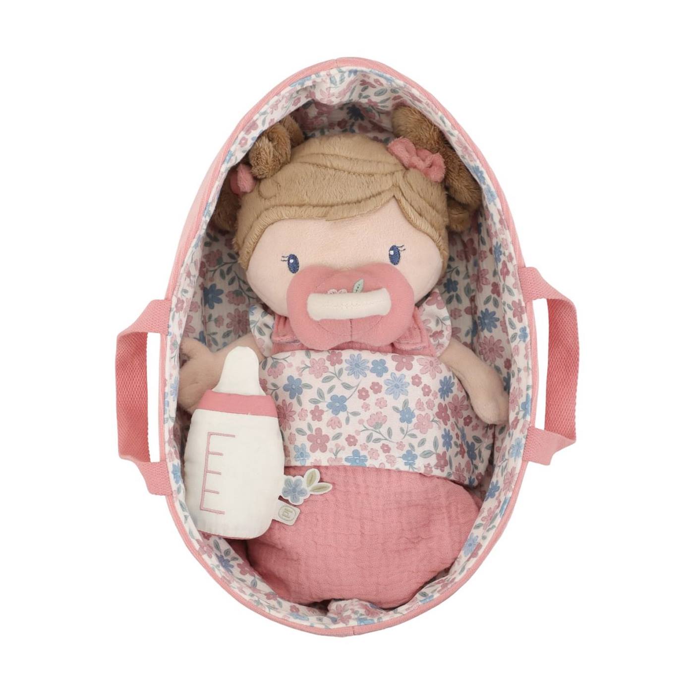 Little Dutch Babypop in mandje Rosa 25cm