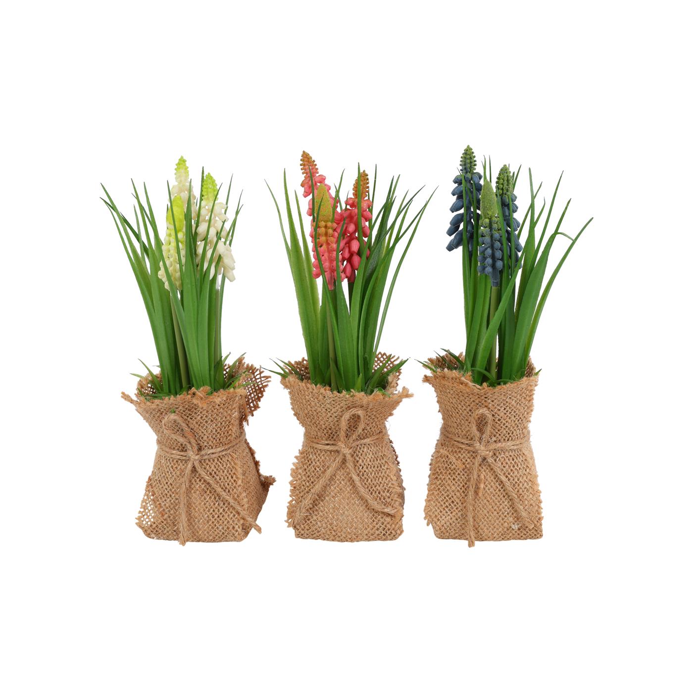 Kunstbloem in pot Tulp veelkleurig H20cm