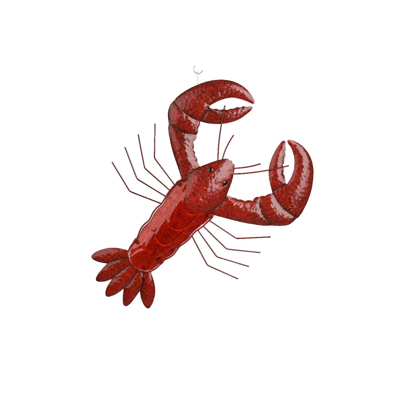 Muurdeco kreeft ijzer 1x42x60cm