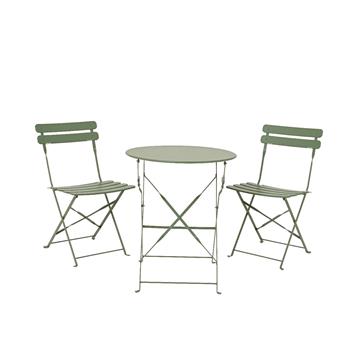 Bistroset groen staal Ø60xH71cm