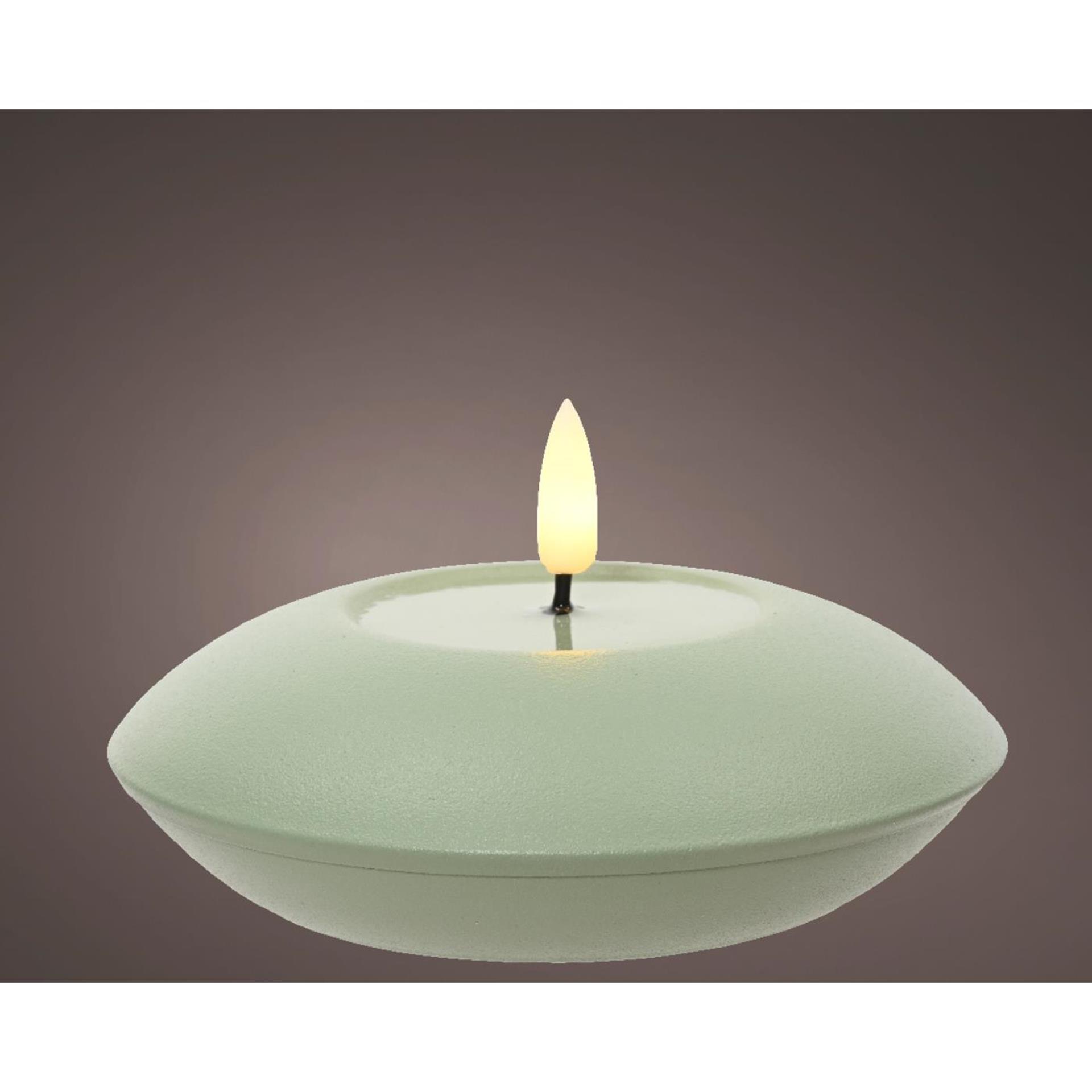 Decoris Led buiten kaars ijzer ø12x6.5cm groen