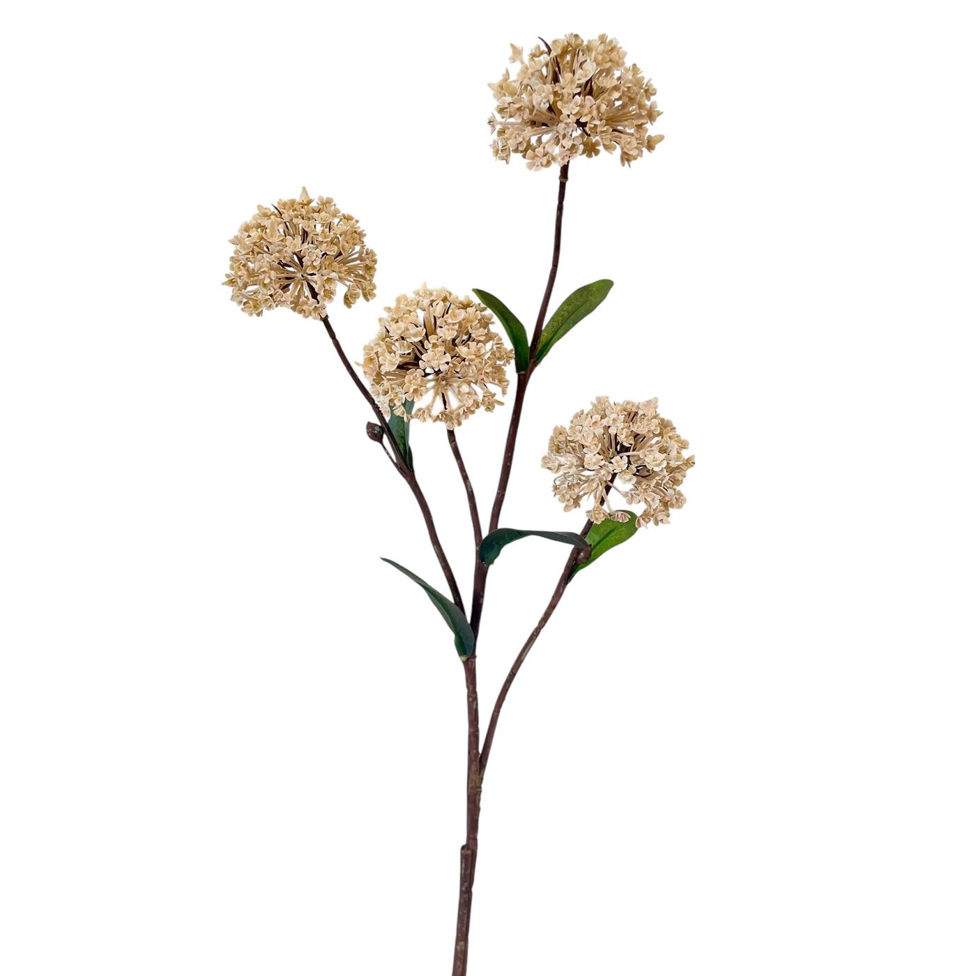 Kunstbloem Snowball 66cm coffee