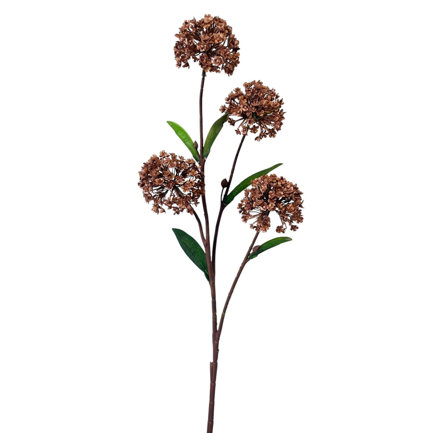 Kunstbloem Snowball 66 cm copper