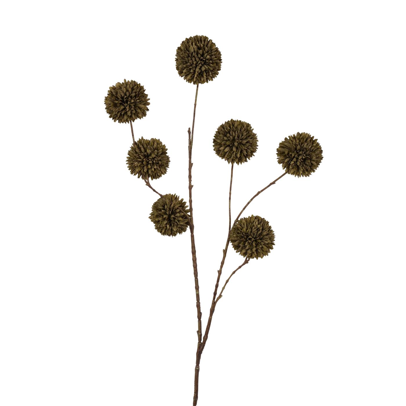 Kunstbloem Pompom 98cm dk green