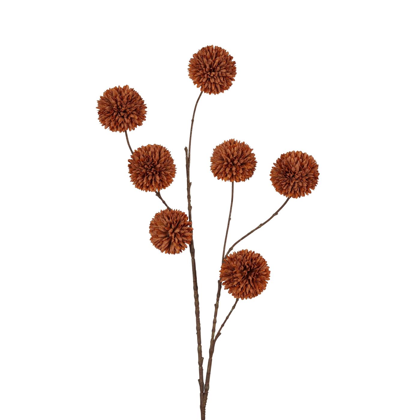 Kunstbloem Pompom tak 98cm light coffee