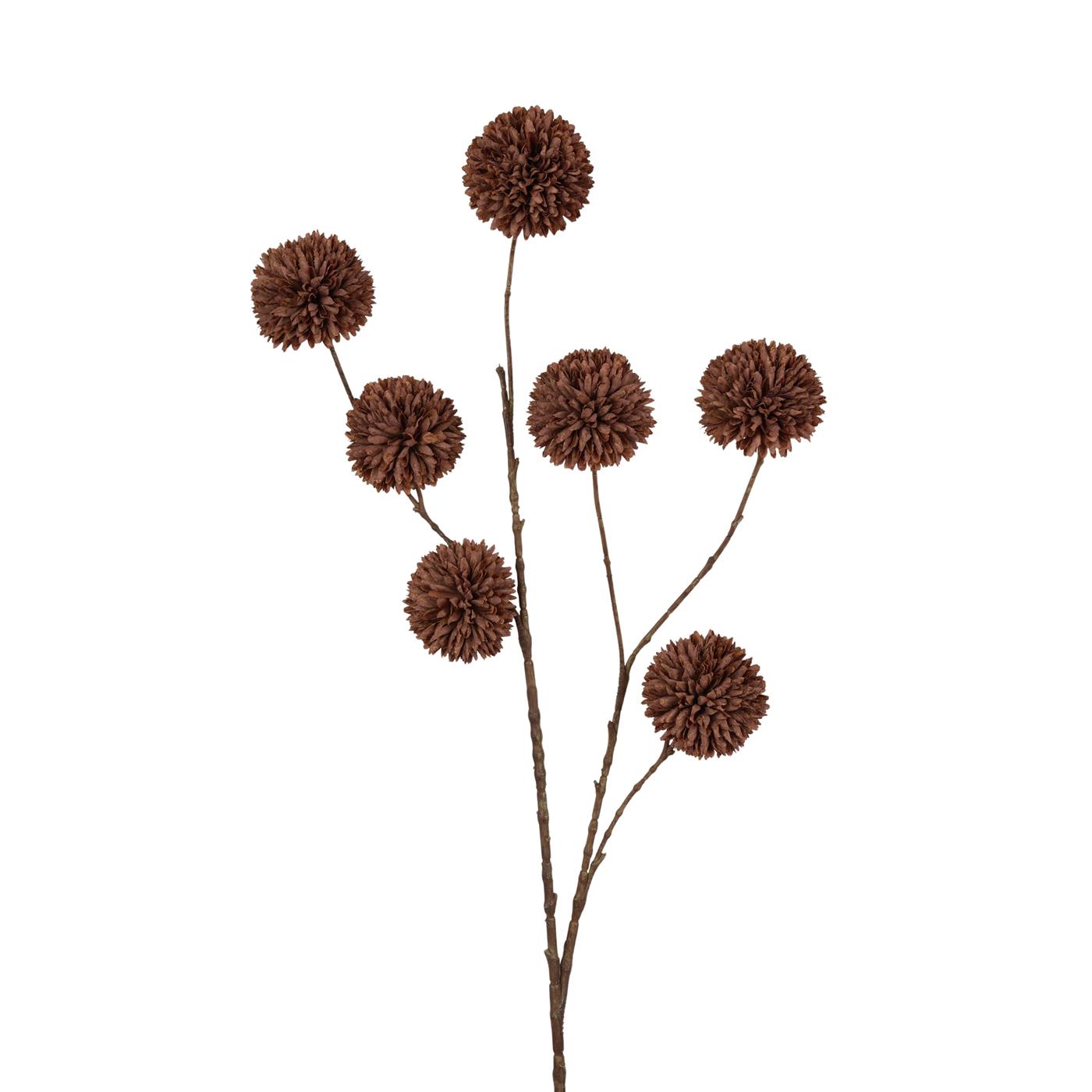 Kunstbloem Pompom tak 98cm dark coffee