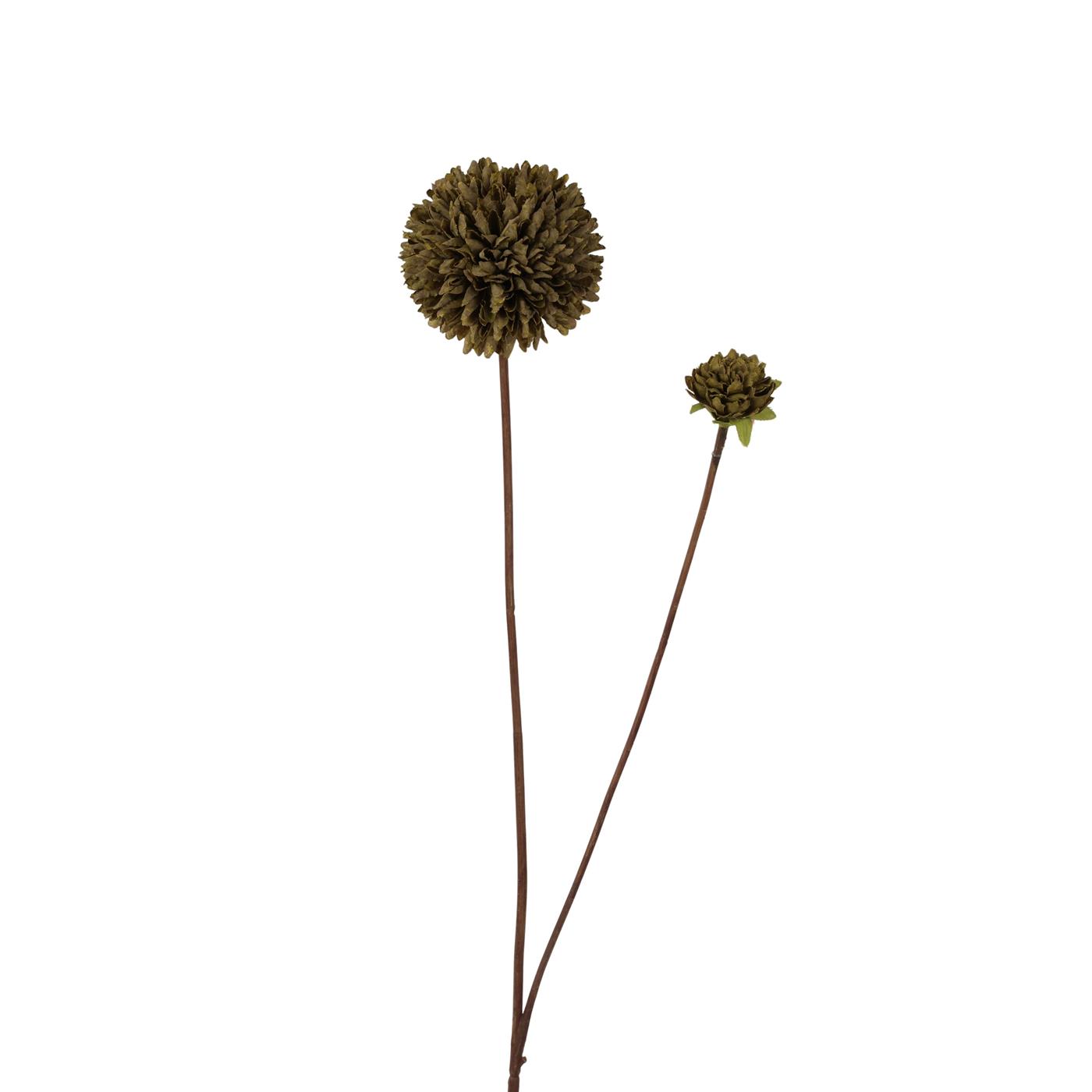 Kunstbloem Pompom 66cm dark green