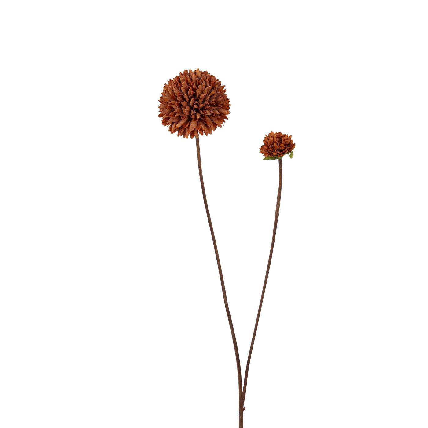 Kunstbloem Pompom 66cm light coffee