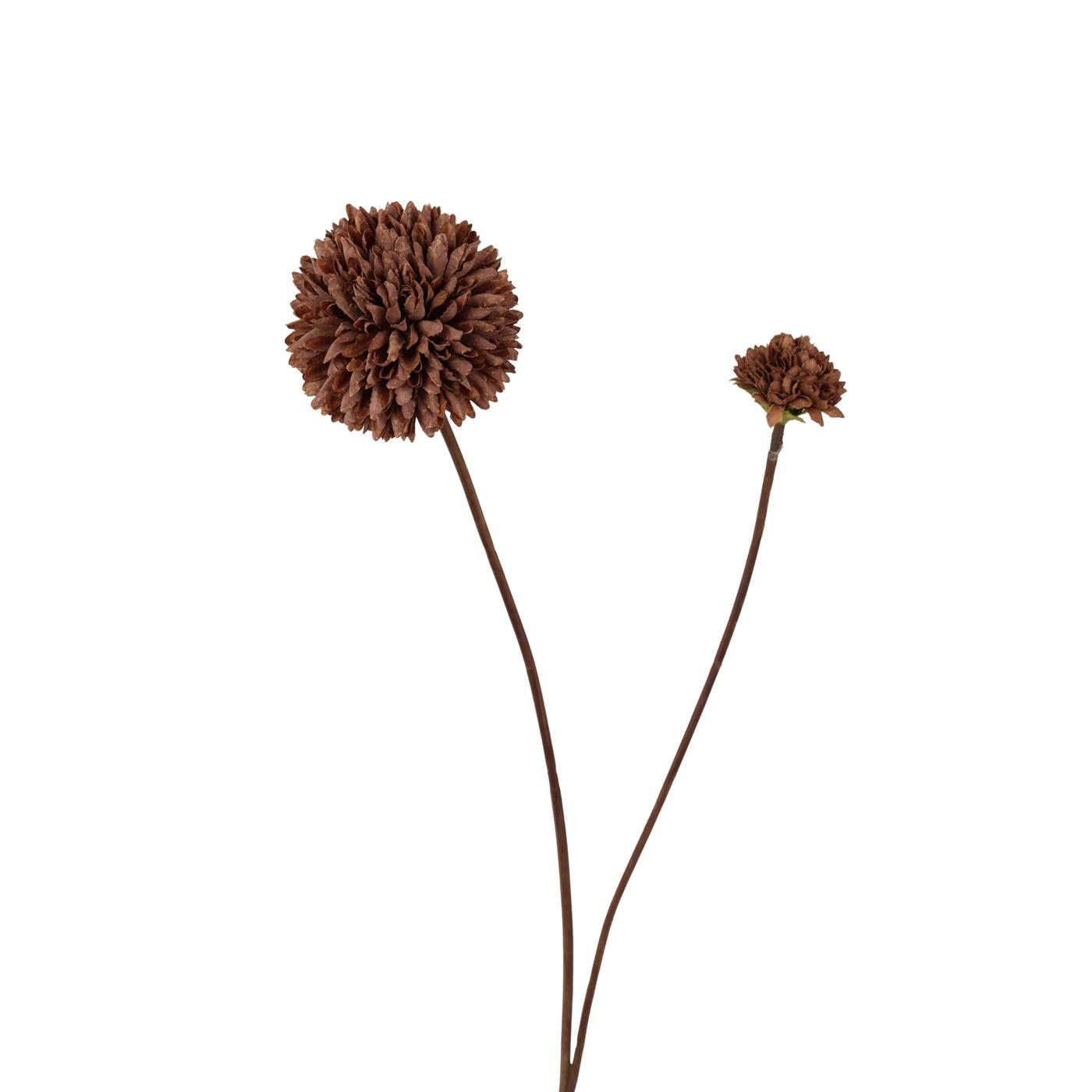 Kunstbloem Pompom 66cm dark coffee