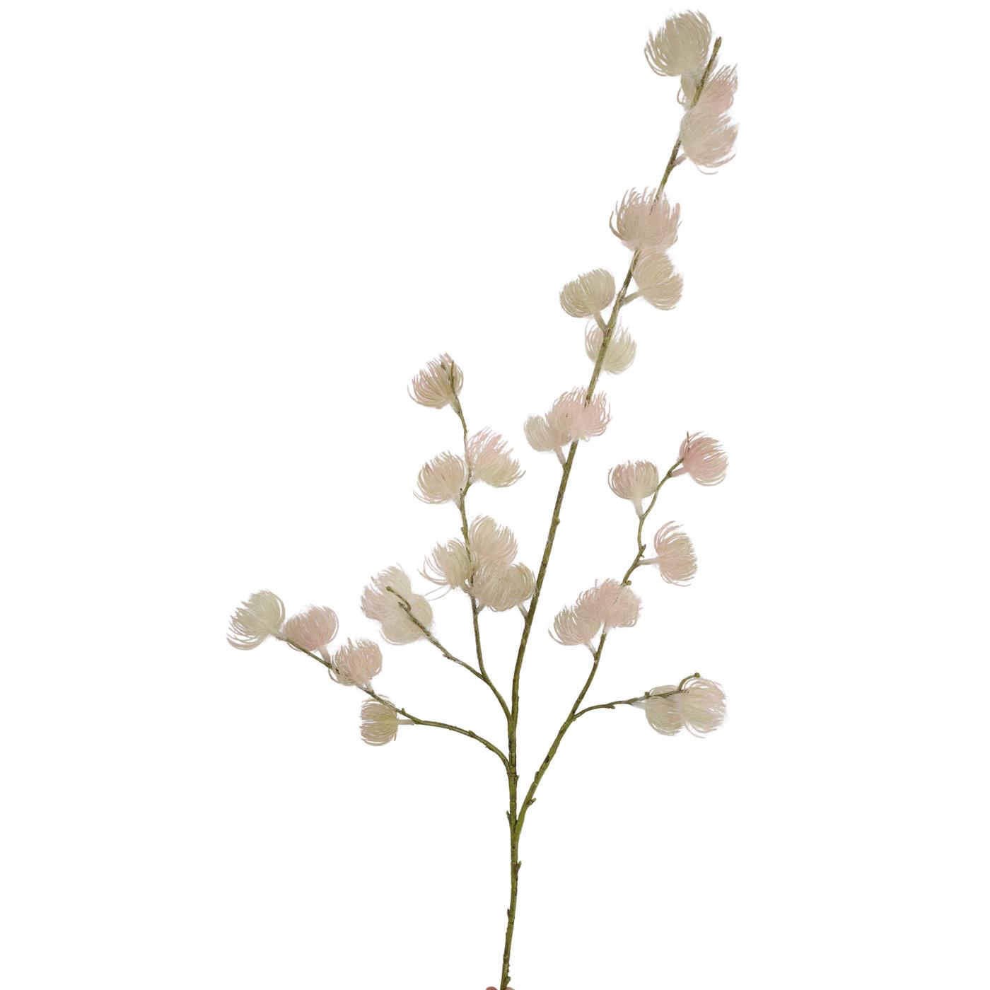 Kunsttak pluizenbol wit/roze 108cm