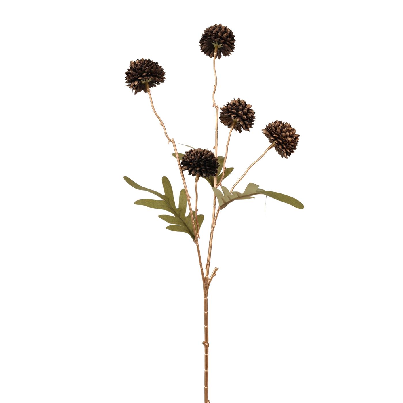 Kunstbloem Pompom 52cm zwart/goud