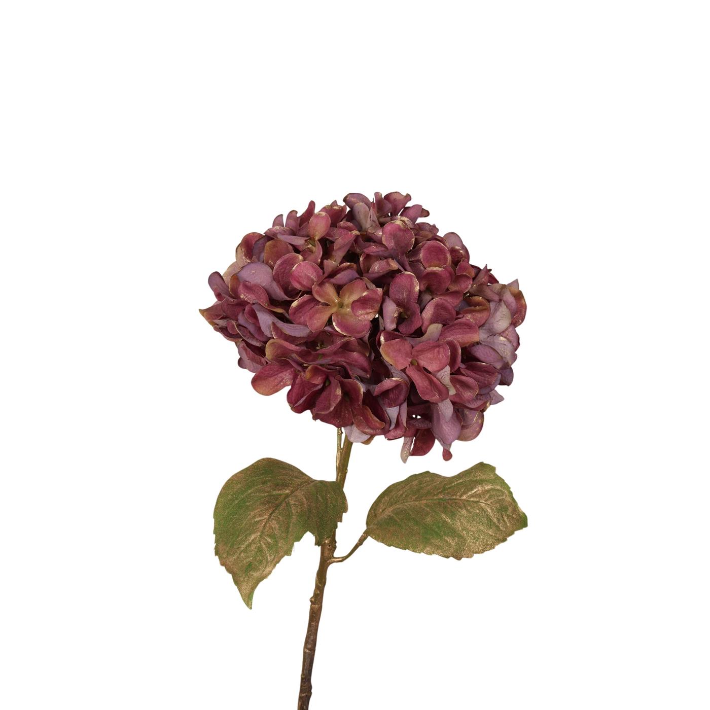 Kunstbloem Hortensia 55cm paars/goud
