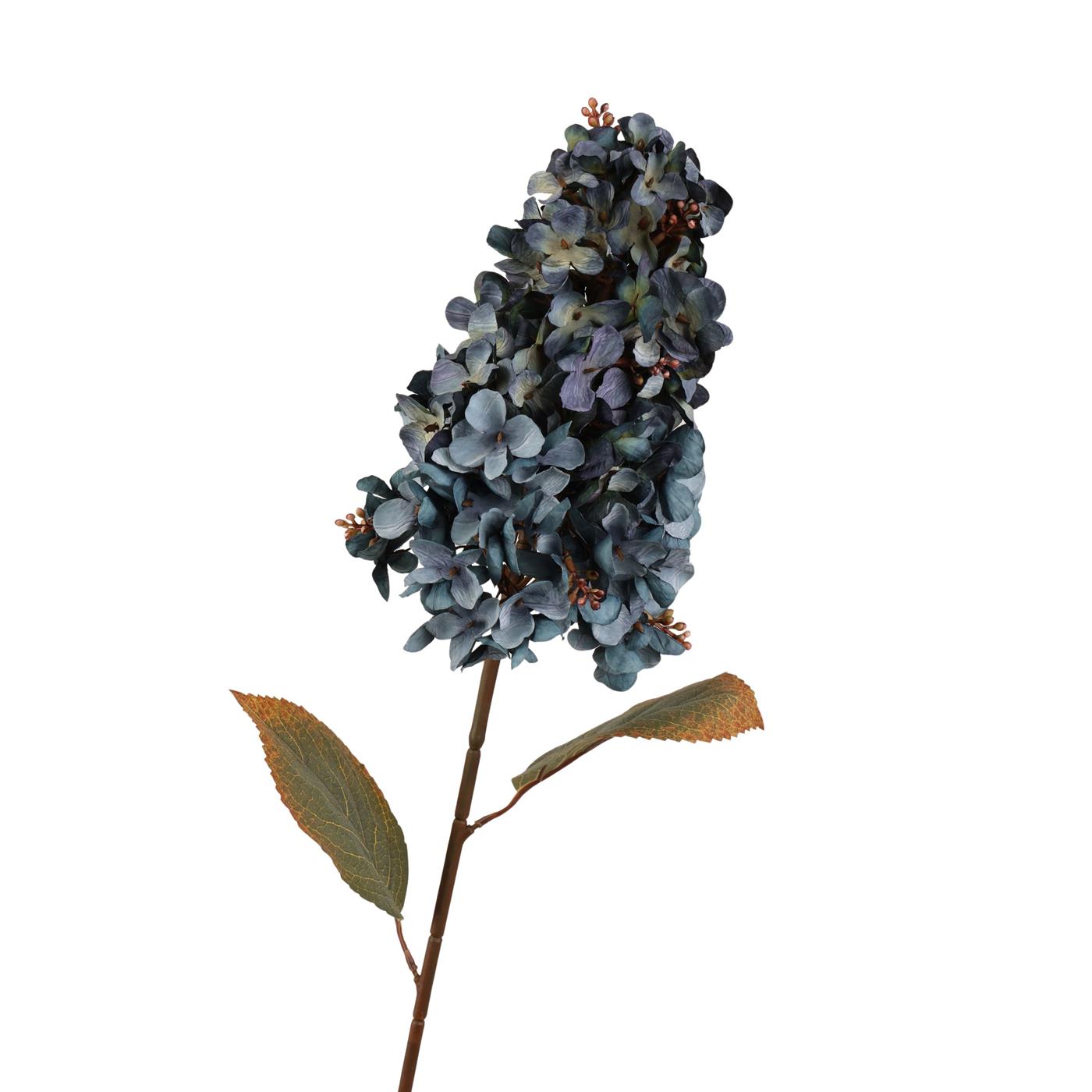 Kunstbloem Hortensia 82cm donker blauw