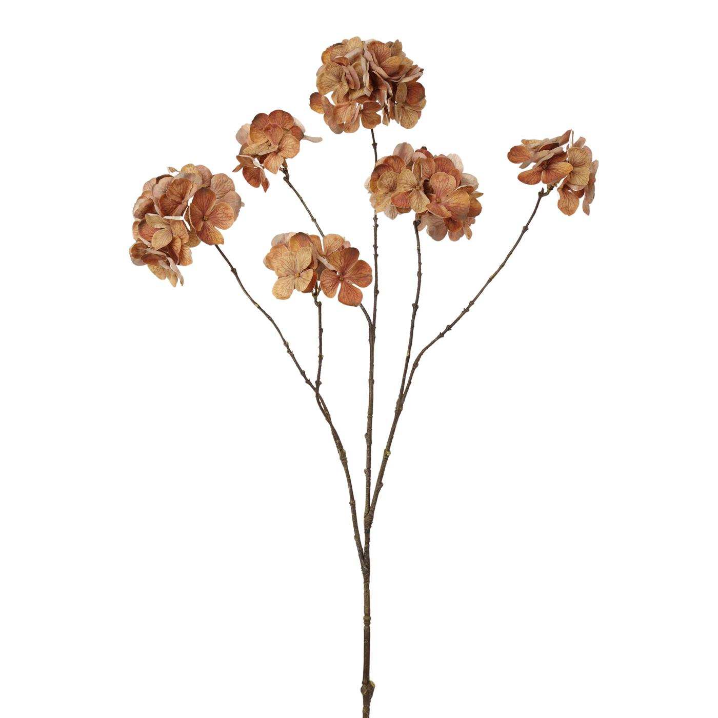 Kunstbloem hortensia 100cm donker bruin