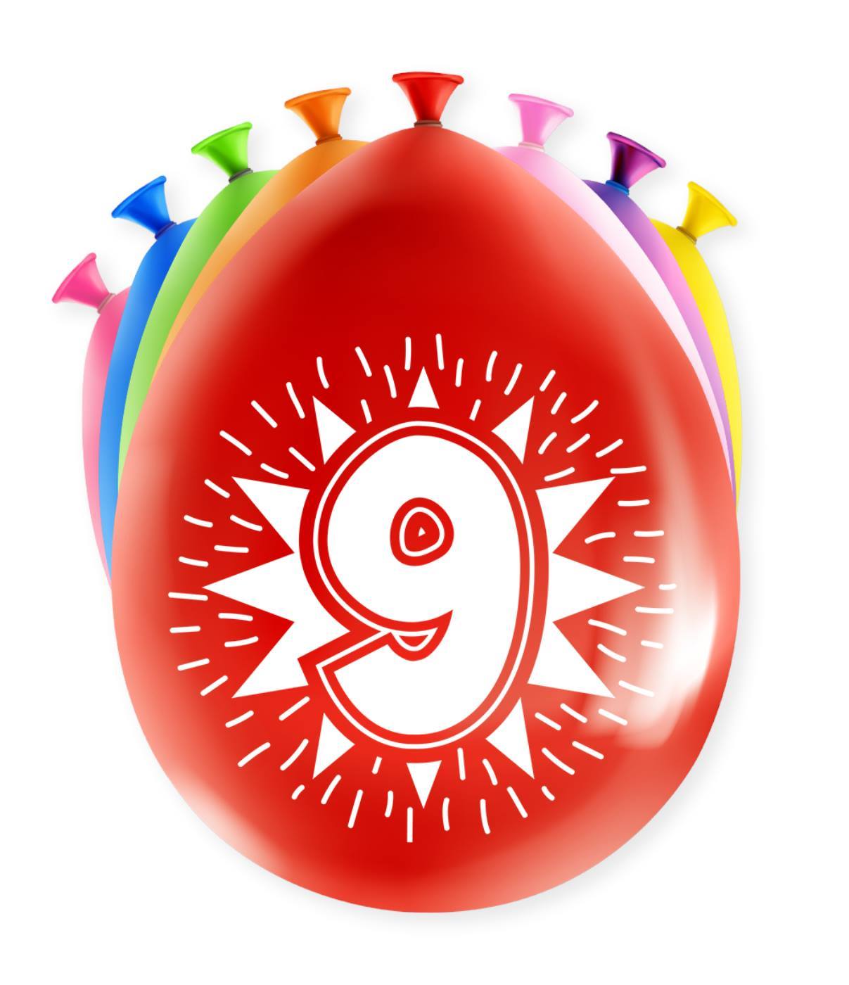 Happy party ballonnen - 9 jaar