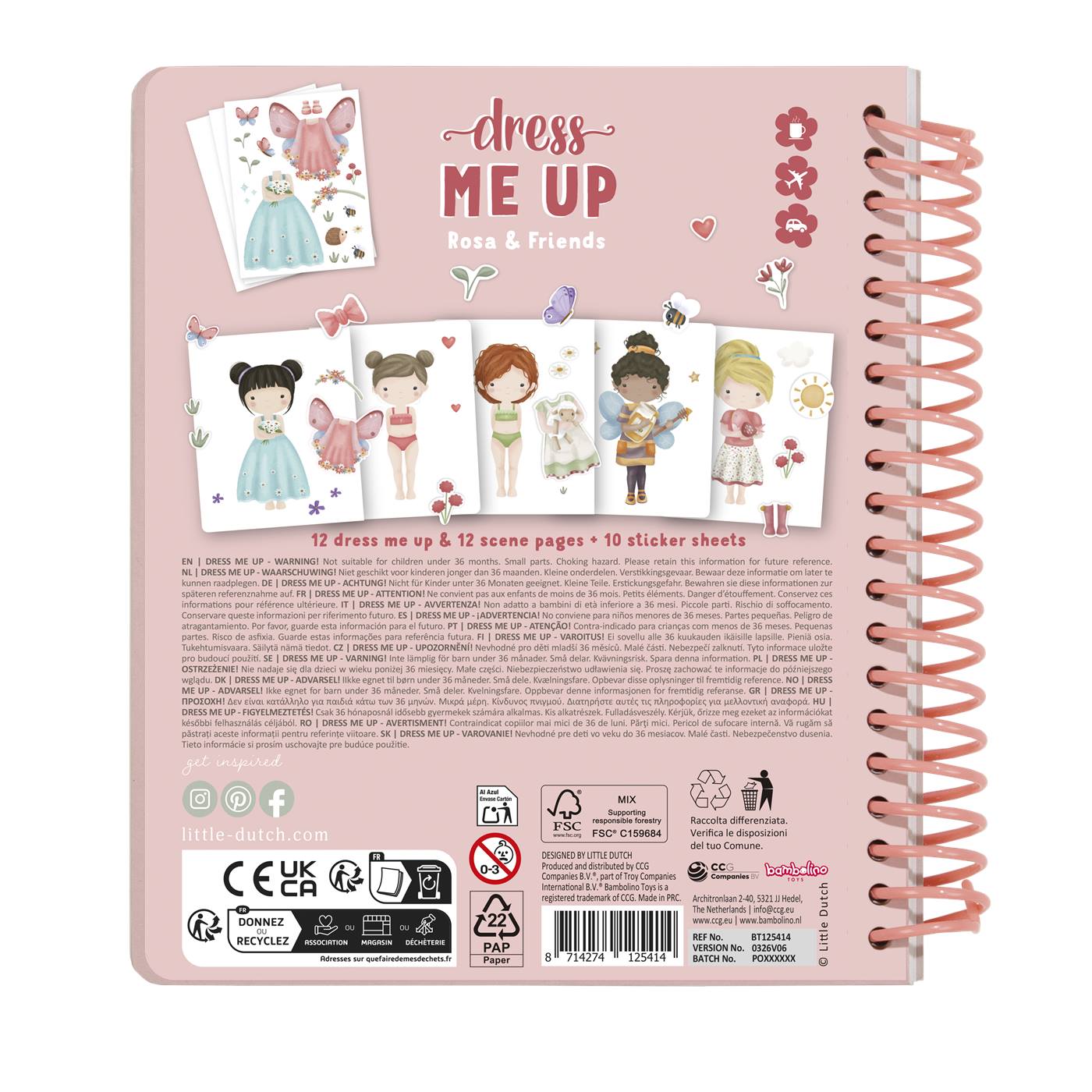 Little Dutch Dress me up Boek 'Rosa'