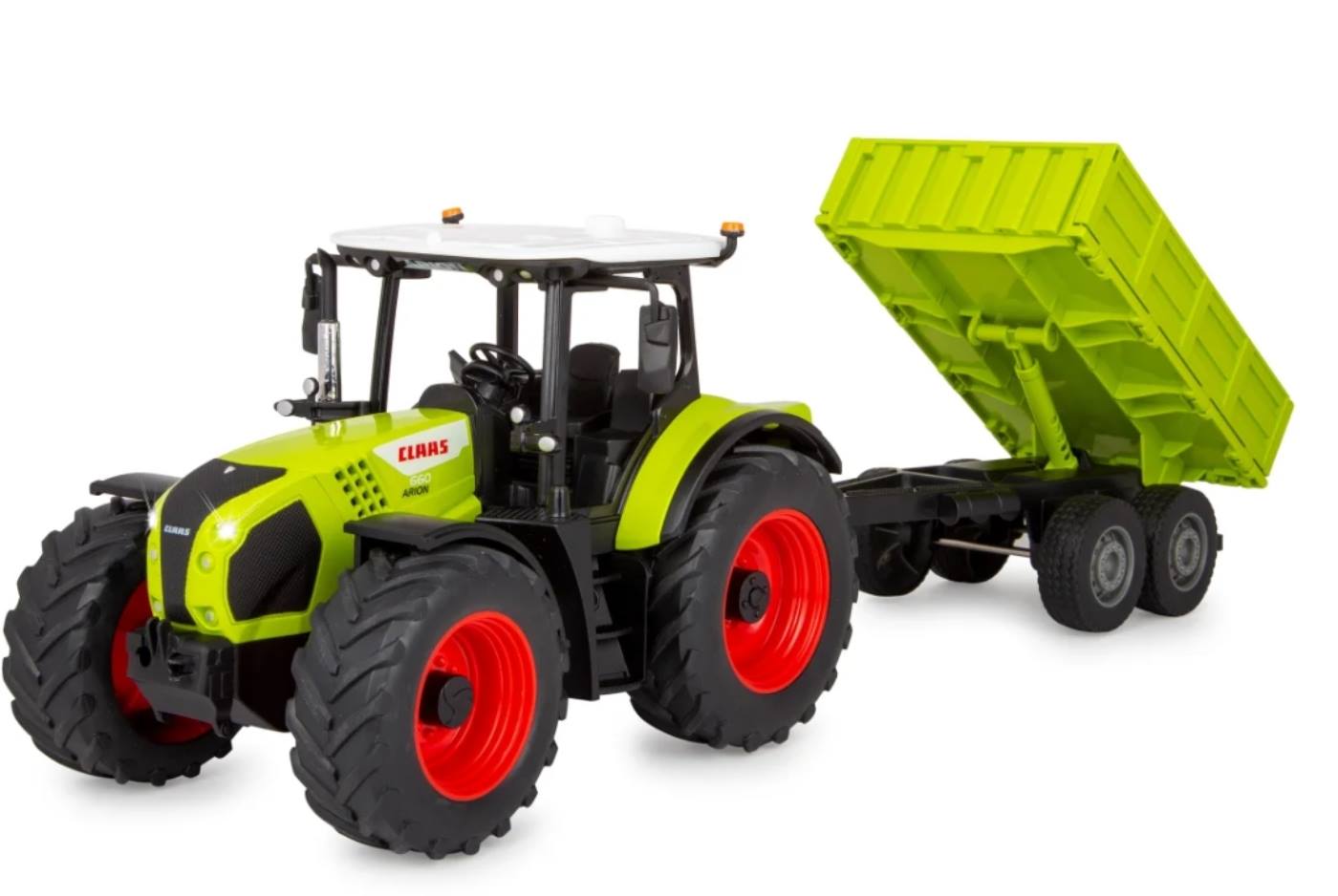 Jamara Tractor remote contol Claas Arion 660 met Kiep aanhangwagen 1:24 2,4GHz 43,6x11,4x13,2cm
