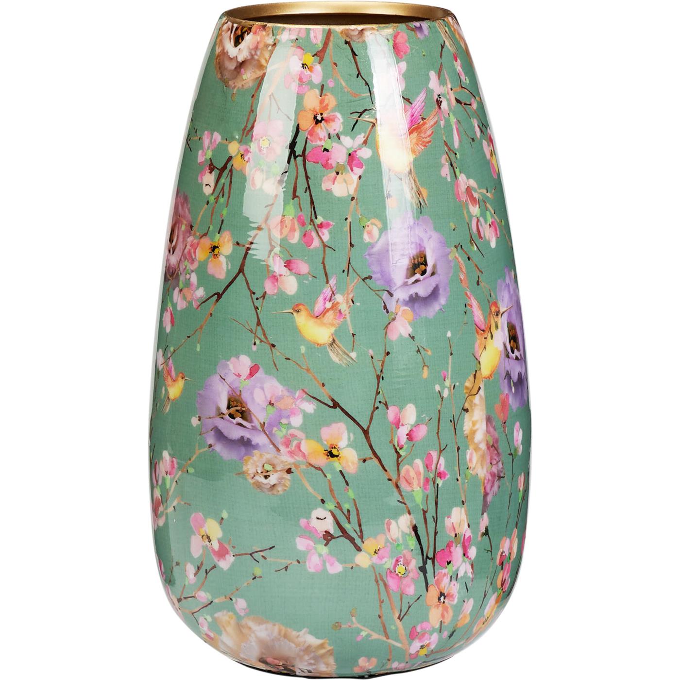 Vaas met bloemenprint pastel 30cm