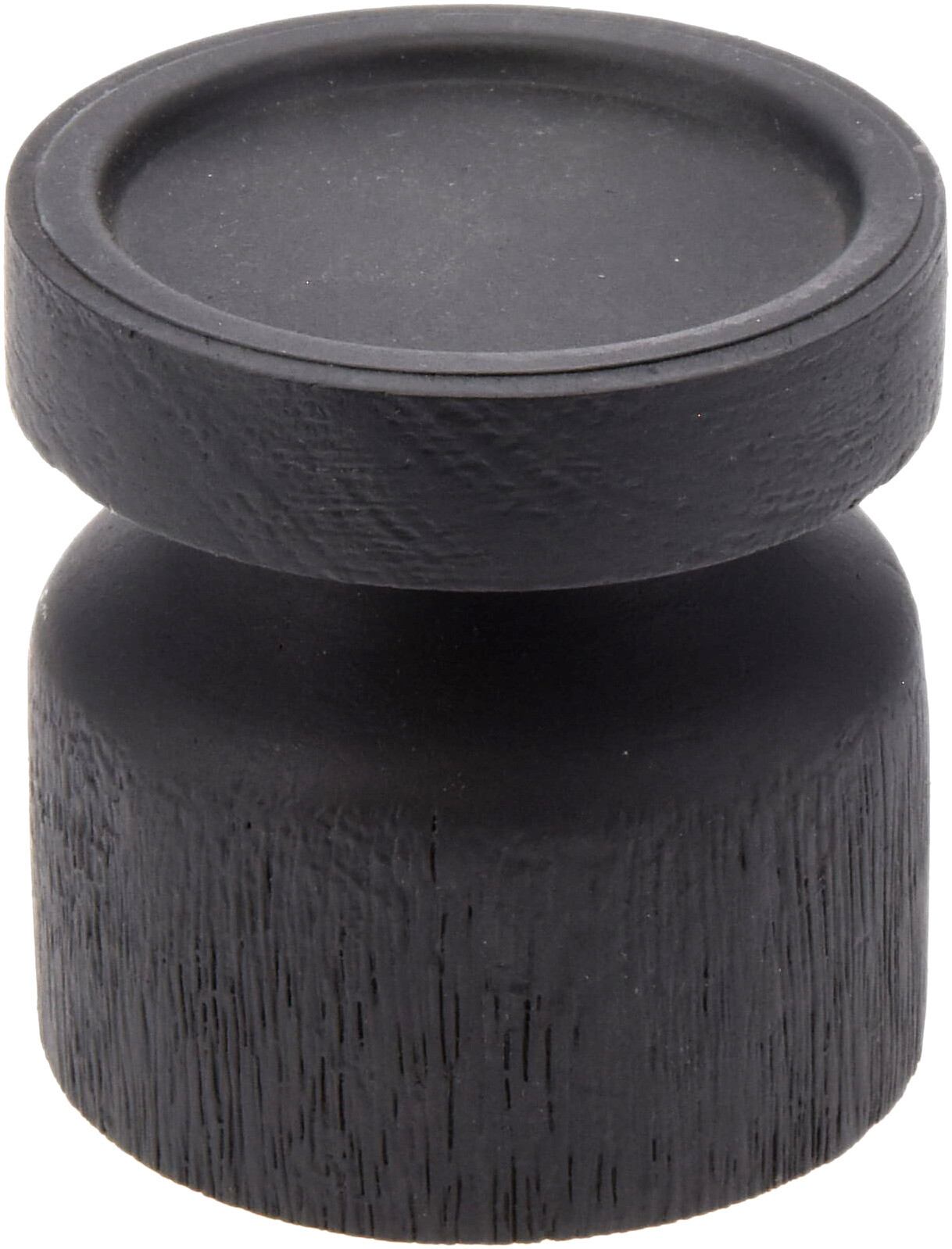 Kandelaar hout zwart 10cm v. stompkaars