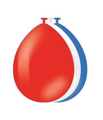 Ballonnen rood/wit/blauw 30cm 25 stuks