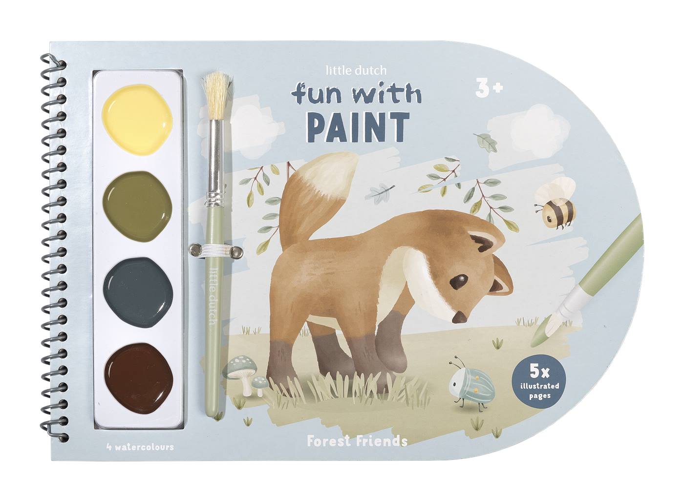 Little Dutch Verfboek Forest friends, 30 pagina's met verf
