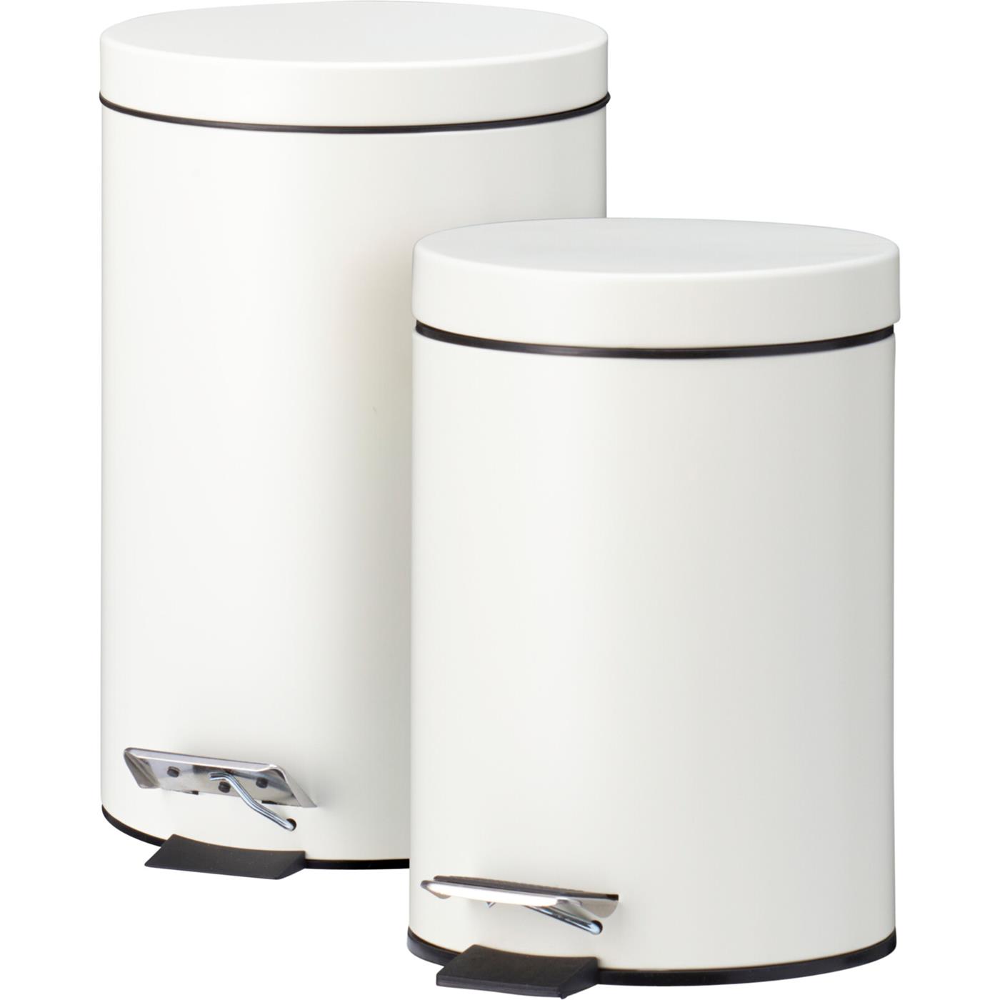 Pedaalemmer set van 2 stuks 3L-12L crème