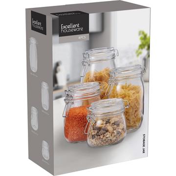 Voorraadpot glas set 4sts