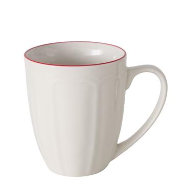 Mok Hedda 330ml Ø9xH10,5cm wit/rood