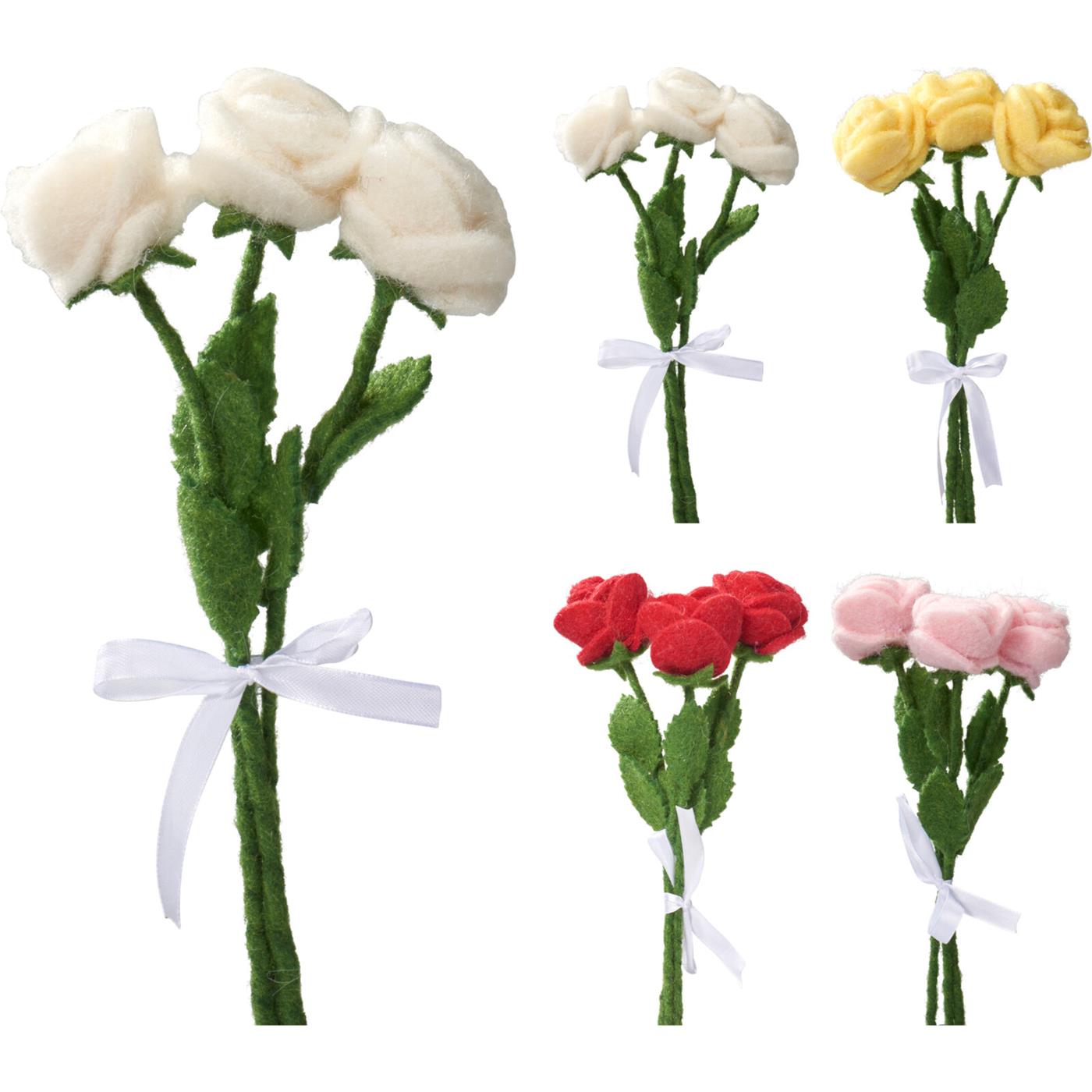 Bosje rozen van vilt