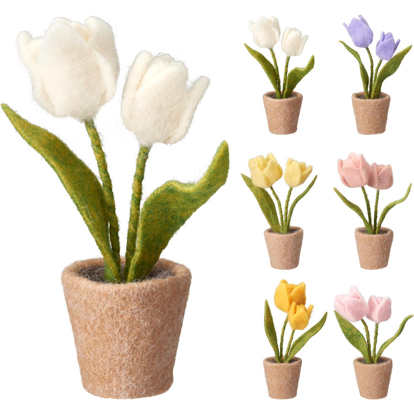 Tulpen in pot 19cm van vilt