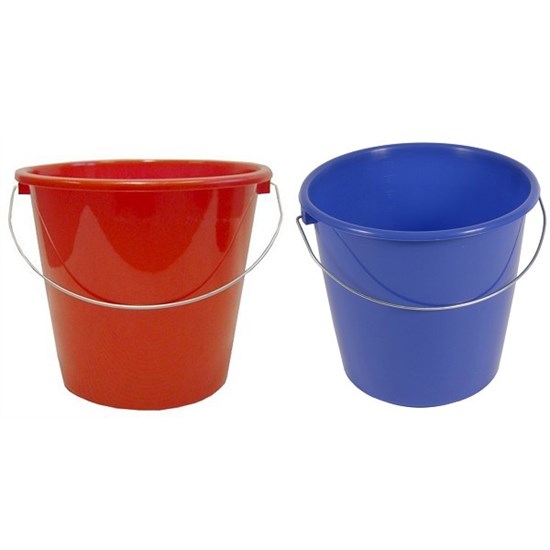 Huishoudemmer 5 ltr rood wit blauw