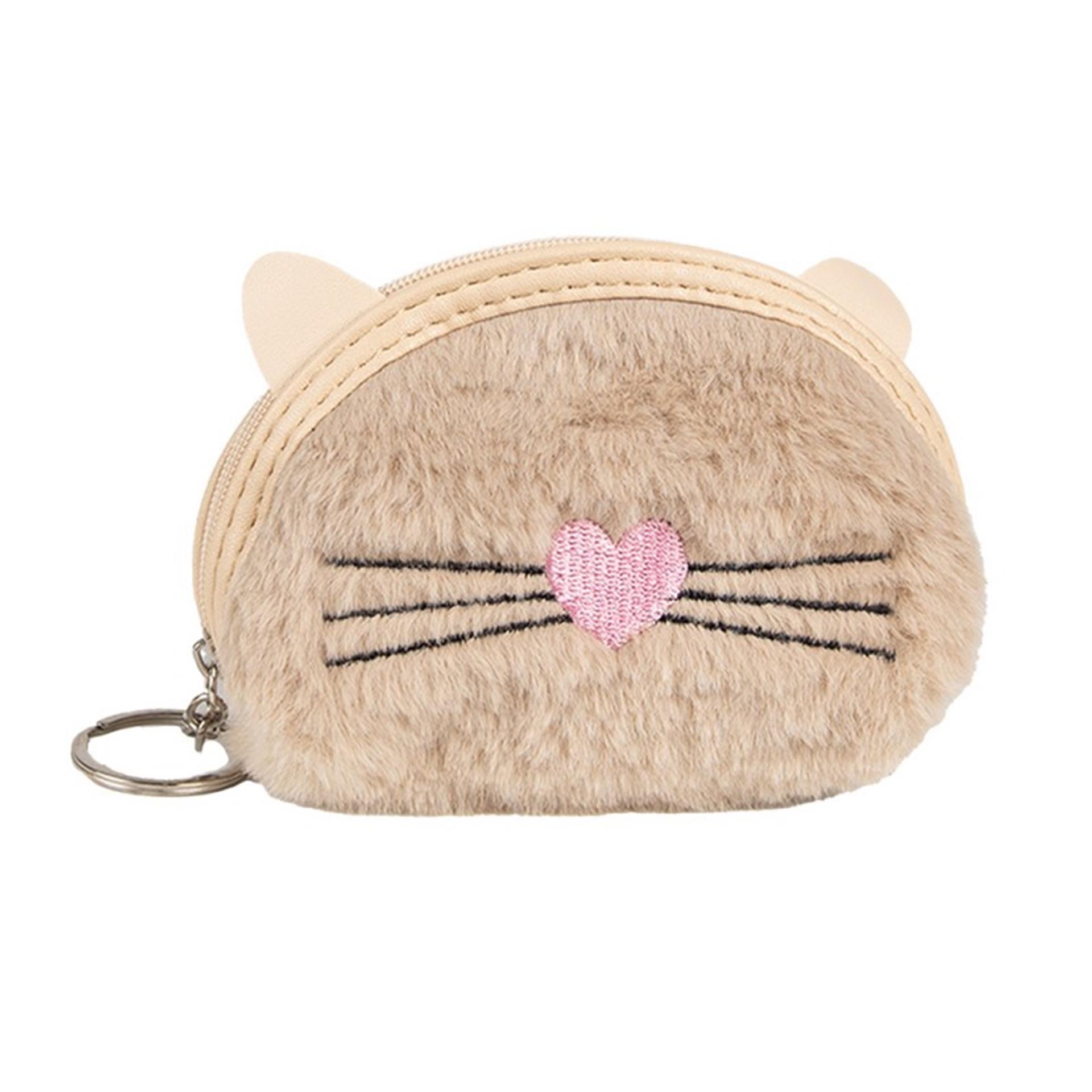 Clayre & Eef portemonnee beige kat poes 12x2x9cm